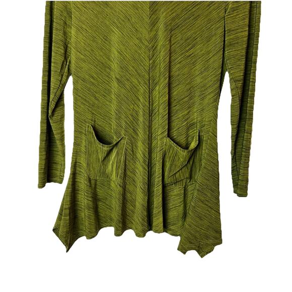 ANTTHONY Originals S Green Handkerchief Hem Tunic Blouse Top Shirt Pockets - Picture 3 of 6